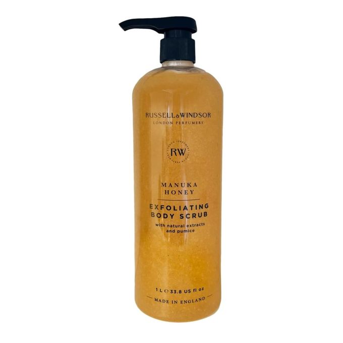 RUSSEL & WINDSOR LONDON PARFUMERS GOMMAGE EXFOLIANT GEL DOUCHE POUR LE CORPS AU MIEL DE MANUKA 1 LTR