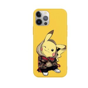 Etui Jaune En Silicone Souple 3D Pikatchu En Camouflage