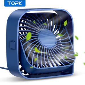 Topk Mini Ventilateur Portable TOPK, Ventilateur De Bureau USB, Silencieux